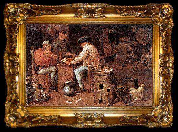framed  Adriaen Brouwer The Card Players, ta009-2